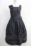 Jane Marple Dans Le Saｌon / Old England stripe coronation dress  ネイビー H-24-10-18-020-JM-OP-KB-ZH