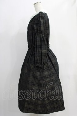 画像2: Jane Marple / Memory shadow check shirring dress  ブラック H-24-10-18-023-JM-OP-KB-ZH