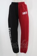 NieR Clothing / TWO-TONE SWEAT PANTS  黒×赤 H-24-10-19-039-PU-PA-KB-ZH