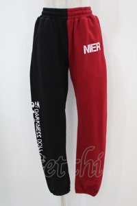 NieR Clothing / TWO-TONE SWEAT PANTS  黒×赤 H-24-10-19-039-PU-PA-KB-ZH