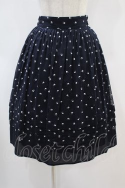 画像1: Jane Marple / Sprinkled flowers wrapped skirt Free ネイビー H-24-10-19-025-JM-SK-NS-ZH