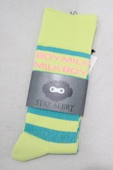 MILKBOY / スリークォータースsocks  ライム×サックス H-24-10-20-010-MB-ZA-KB-ZH