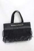 Maison de FLEUR / ドットチュールフリルトートSバッグ  ブラック H-24-10-21-1041-LO-BG-NS-ZH