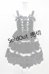 Angelic Pretty / 肩リボンジャンパースカート Free ブラック H-24-10-21-1002-AP-OP-NS-ZH