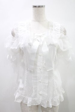 画像1: Angelic Pretty / フリルシースルーオフショルダーブラウス Free シロ H-24-10-21-1027-AP-BL-NS-ZH