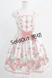 Angelic Pretty / 摘みたていちごジャンパースカート free 生成 H-24-10-21-043-AP-OP-NS-ZH