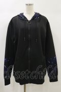 NieR Clothing / プリント切替ZIPパーカー  黒 H-24-10-22-054-PU-TO-KB-ZH