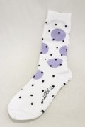 MILKBOY / ポルカドットSOCKS  ホワイト×ラベンダーグレー×ブラ H-24-10-22-013-MB-ZA-KB-ZH