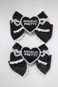 Angelic Pretty / HeartワッペンリボンクリップSet  ブラック H-24-10-23-010-AP-AC-NS-ZH