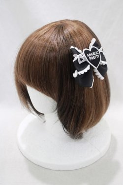 画像2: Angelic Pretty / HeartワッペンリボンクリップSet  ブラック H-24-10-23-010-AP-AC-NS-ZH