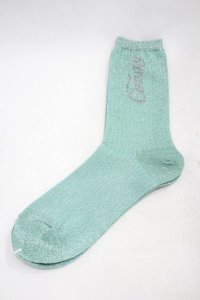 Candy Stripper / CANDY LAME RIB SOCKS  ライトグリーン H-24-10-24-1001-PU-ZA-KB-ZH