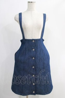 画像1: Candy Stripper / DENIM QUILT SKIRT M ブルー H-24-10-25-031-PU-SK-KB-ZH