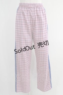 画像1: Candy Stripper / LINED CHECK PANTS S ピンク×ブルー H-24-10-25-010-PU-PA-KB-ZH