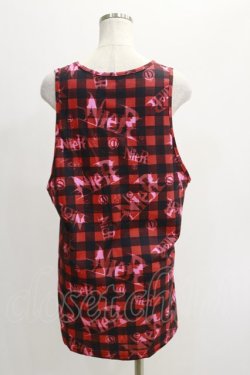 画像2: NieR Clothing / TANKTOP【LOGO CHECK】  赤 H-24-10-30-023-PU-TO-KB-ZT220