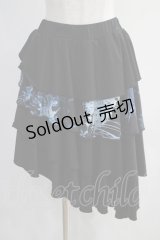 NieR Clothing / インパン付きフリルスカート【彼岸花】  黒×青 H-24-11-03-051-PU-PA-KB-ZH