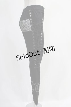 画像3: NieR Clothing / サイドレースアップパンツ  黒 H-24-11-03-052-PU-PA-KB-ZH