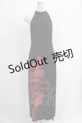 PUNK RAVE / Dark Chinese Style Handwritten Ink Print Dress  黒 H-24-11-03-060-PU-OP-KB-ZH