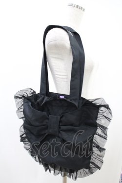 画像1: Angelic Pretty / Elegant NightieワンピースSetのトートバッグ  ブラック H-24-11-03-1014-AP-BG-NS-ZH