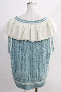 画像3: Candy Stripper / FRILL CABLE KNIT VEST  ブルー H-24-11-04-046-PU-TO-KB-ZH