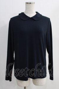 Jane Marple Dans Le Saｌon / Silket Bare T-cloth Round Collar Pullover  ネイビー H-24-11-04-049-JM-TO-KB-ZH