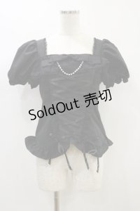 AVENCHUMU / Ribbon chain lace up corset tops Free ブラック H-24-11-06-058-LO-TO-NS-ZH