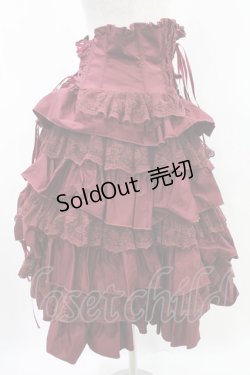 画像2: ATELIER PIERROT / Layered Petals Corset Skirt  ボルドー H-24-11-11-003-EL-SK-KB-ZH