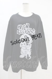 NieR Clothing / プリントSWEAT  XL 黒 H-24-11-12-013-PU-TO-KB-ZH