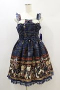 Angelic Pretty / British Bearジャンパースカートセット Free ブルー H-24-11-13-026-AP-OP-NS-ZH