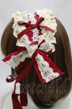 画像2: Angelic Pretty / ローズレースヘッドドレス  ワイン H-24-11-14-014-AP-AC-NS-ZH