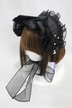 画像1: Angelic Pretty / Day Dreamブリム付きヘッドドレス  ブラック H-24-11-17-1008-AP-AC-NS-ZH