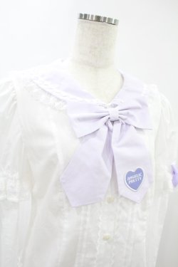 画像4: Angelic Pretty / Fancyスクール付け袖ブラウス Free オフ/ラベンダー H-24-11-17-1024-AP-BL-NS-ZH