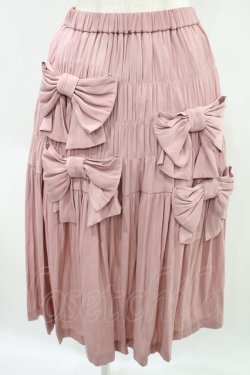 画像1: Jane Marple / Dry satin ribbon lovers skirt  ピンク H-24-11-19-003-JM-SK-KB-ZH