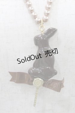 画像1: Q-pot. / Lollipop Chocolate Rabbit Necklace  チョコレート H-24-11-19-023-QP-AC-KB-ZH