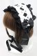 画像1: ATELIER PIERROT / Lace-up Frill Headdress  ブラック×ホワイト H-24-11-19-029-EL-AC-KB-ZH (1)