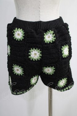 画像3: Candy Stripper / FLOWER CROCHET KINT SHORT PANTS  ブラック×グリーン H-24-11-20-002-PU-PA-KB-ZH