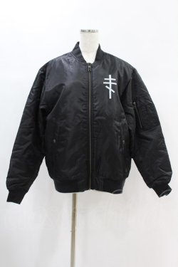 画像1: KRY CLOTHING / バックプリント中綿ブルゾン  黒 H-24-11-22-1034-EL-JA-KB-ZH