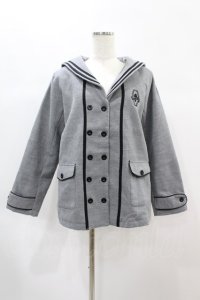 NieR Clothing / セーラー襟防寒コート  グレー H-24-11-22-1056-PU-CO-KB-ZH