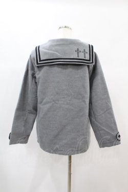 画像2: NieR Clothing / セーラー襟防寒コート  グレー H-24-11-22-1056-PU-CO-KB-ZH