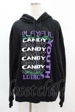 画像1: Candy Stripper / PLAYFUL SWEAT HOODIE  ブラック H-24-11-22-1026-PU-TO-KB-ZH