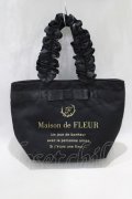 Maison de FLEUR / フリルハンドルトートバッグ  ブラック H-24-11-22-076-LO-BG-NS-ZH