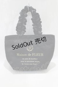 Maison de FLEUR / フリルハンドルトートバッグ  ブラック H-24-11-22-076-LO-BG-NS-ZH