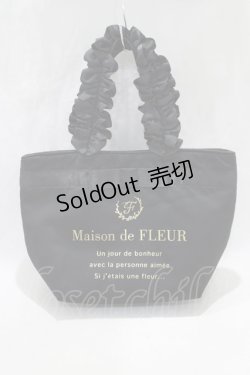 画像1: Maison de FLEUR / フリルハンドルトートバッグ  ブラック H-24-11-22-076-LO-BG-NS-ZH