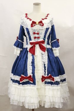 画像1: Hinana Queena / -Moira- Classic Lolita Dress XL ネイビー H-24-11-25-1012-EL-OP-NS-ZH