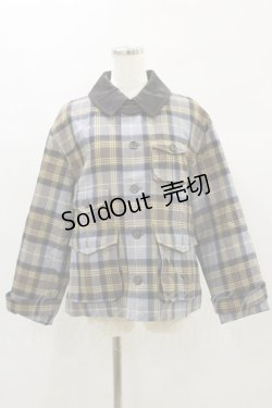 画像1: Jane Marple Dans Le Salon / Tartan check hunting jacket  グレー H-24-11-28-036-JM-JA-KB-ZH