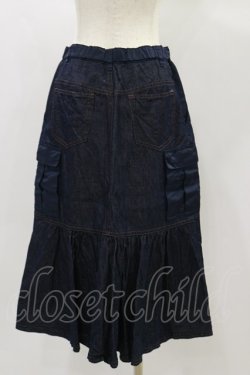 画像2: Jane Marple Dans Le Salon / Denim＆nylon twill flight skirt  indigo×navy H-24-11-28-044-JM-SK-KB-ZH