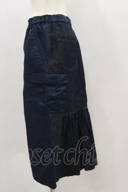 画像3: Jane Marple Dans Le Salon / Denim＆nylon twill flight skirt  indigo×navy H-24-11-28-044-JM-SK-KB-ZH