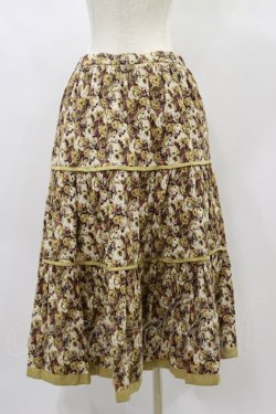 画像2: Jane Marple Dans Le Salon / Roman Rose peasant skirt  ocher×light beige H-24-11-28-051-JM-SK-KB-ZH