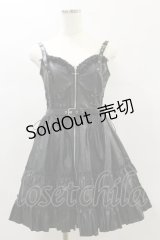 DARK IN LOVE / Rebel locomotive girl faux leather strap dress M 黒 H-24-11-28-059-PU-OP-KB-ZH