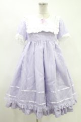 Angelic Pretty / Stripeステラ半袖ワンピース Free ラベンダー H-24-12-01-087-AP-OP-NS-ZH