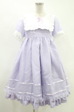 画像1: Angelic Pretty / Stripeステラ半袖ワンピース Free ラベンダー H-24-12-01-087-AP-OP-NS-ZH